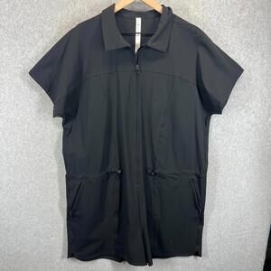 Lululemon Stretch Rib Pocketed Romper Womens 12 Black NWOT